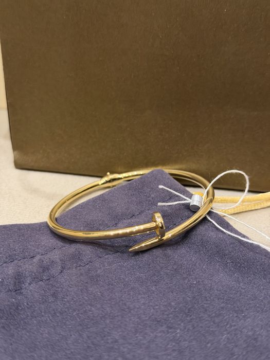 Золотой браслет в стиле cartier juste un clou Картье гвоздь
