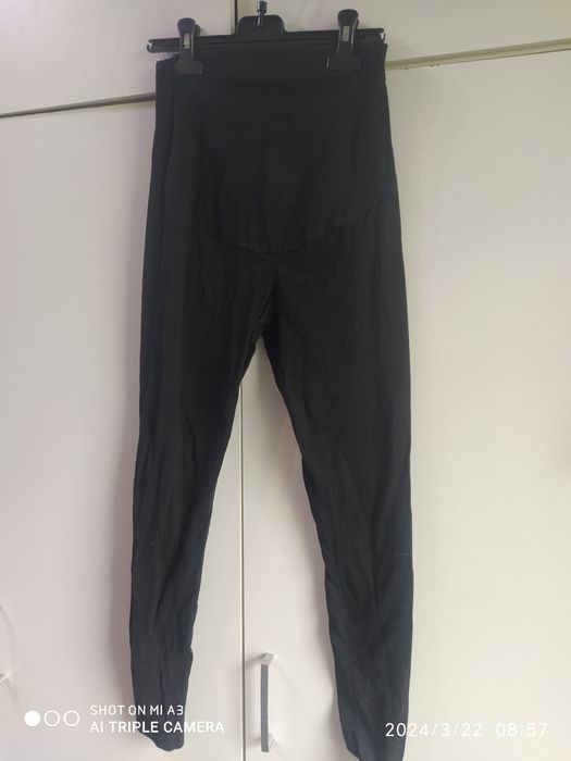 Legginsy ciążowe materinty spodnie czarne bawełniane S 36