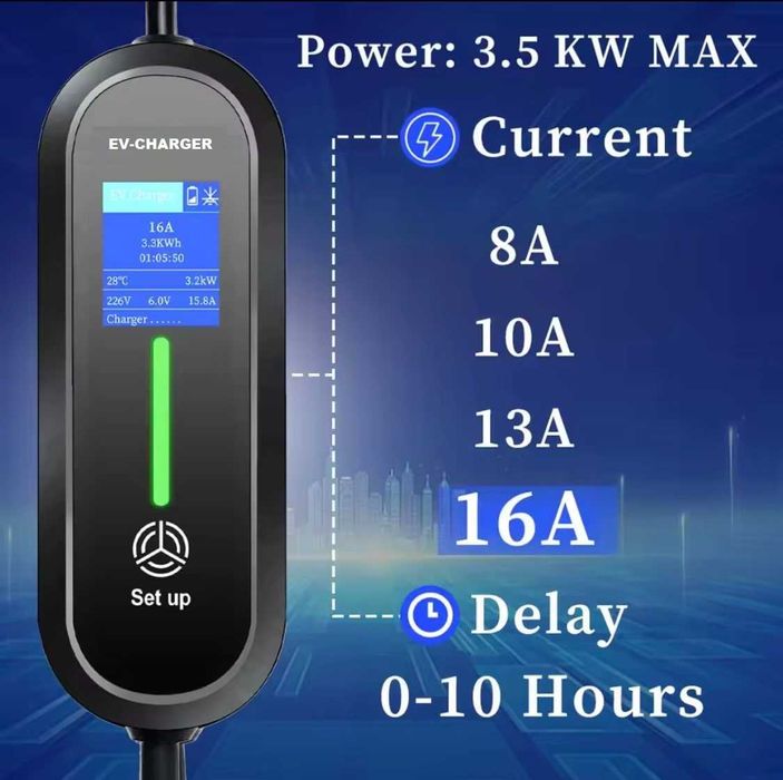 Зарядний пристрій EV CHARGER Тайп2 - 16a - 3.5 кВт