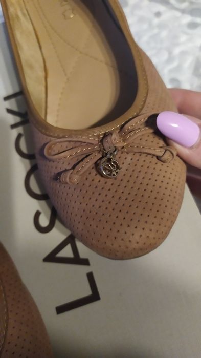 Baleriny Lasocki beż skóra naturalna r37wkl 24