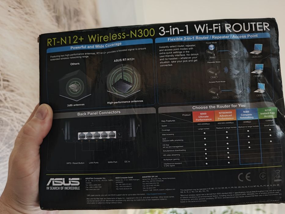 Ruter wifi Asus RT-N12+