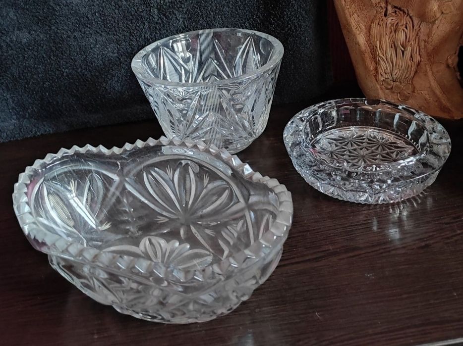Вазы хрусталь ладья бочонки стаканы салатники