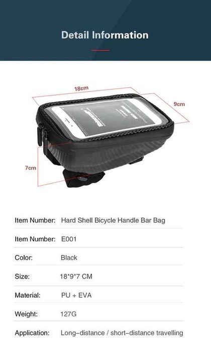 Suporte para Telemóvel de 6.5” para Bicicleta