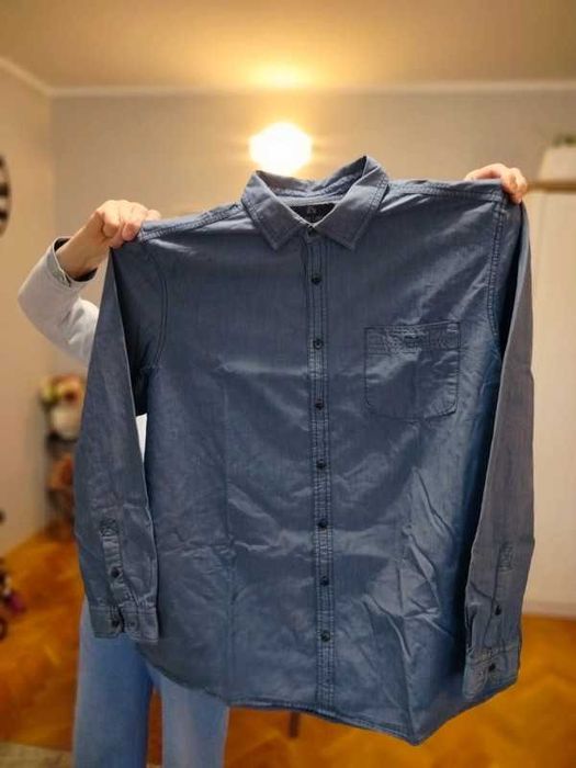 C&A Angelo Litrico jeansowa koszula męska z długim rękawemr.XXL45-46