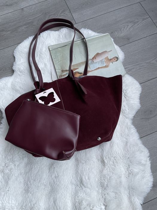 замшева сумка з косметичкою