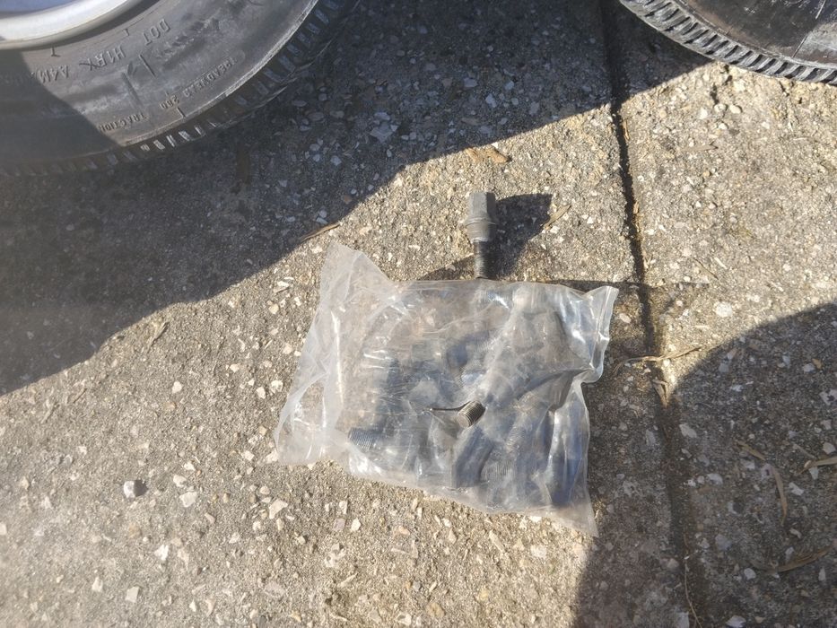 Jantes com pneu, tampão e parafusos de fixação