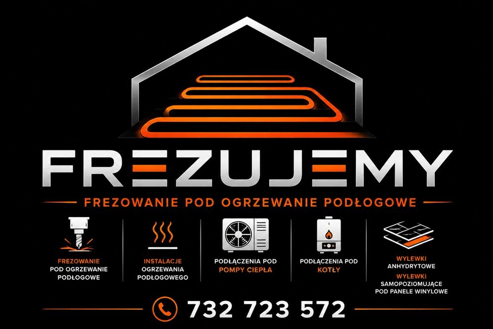 Frezowanie pod ogrzewanie podlogowe Posadzki Anhydrytowe