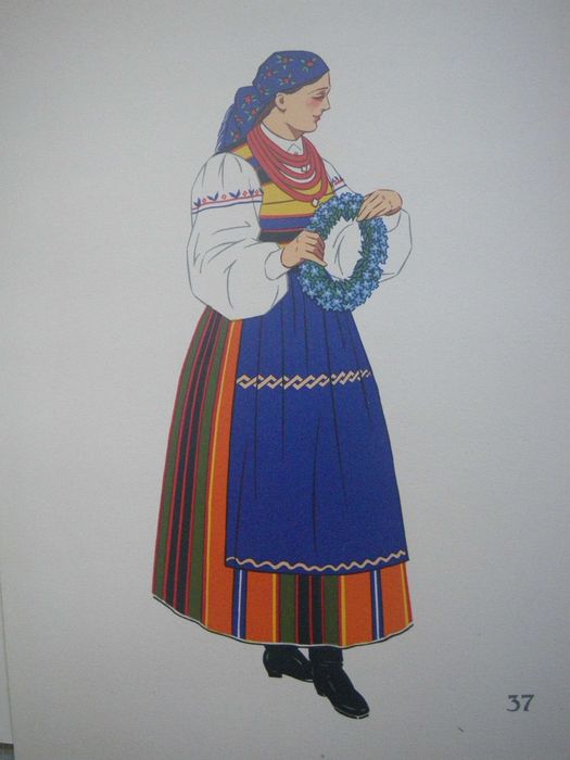 Polskie stroje ludowe. Grafiki - Paryż 1939 rok.