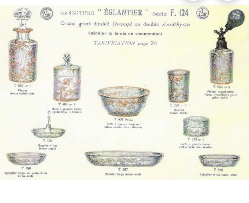 Frascos de perfume antigo cristal bacará padrão eglantier art nouveau antigos ( Ref 02 )