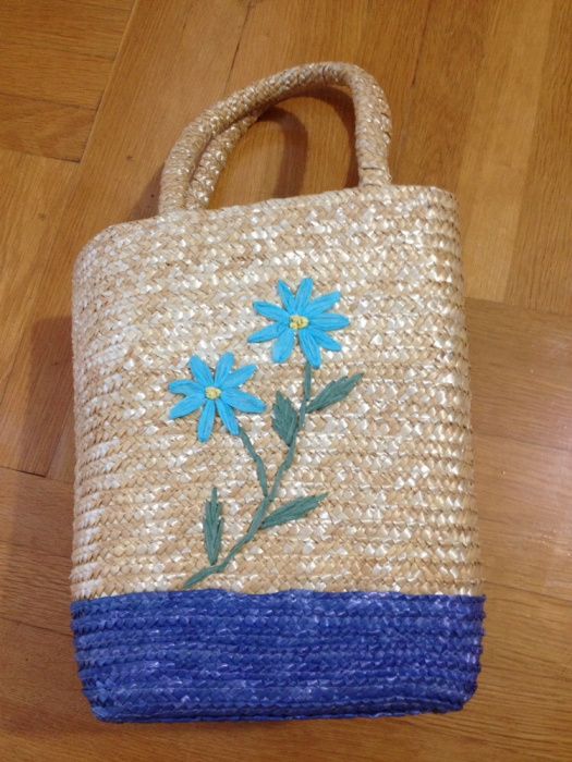 Nowy Kosz koszyk pleciony słoma piękny na lato