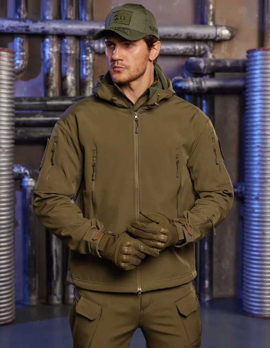 Тактичний костюм soft shell (Койот Чорний Синій Мультикам) софт шел