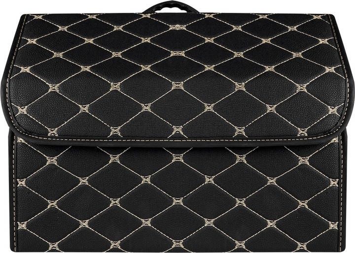 Органайзер в багажник (саквояж) з екошкіри (чорний з червоним рядком)