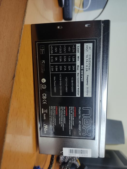 Fonte nox 600w bronze