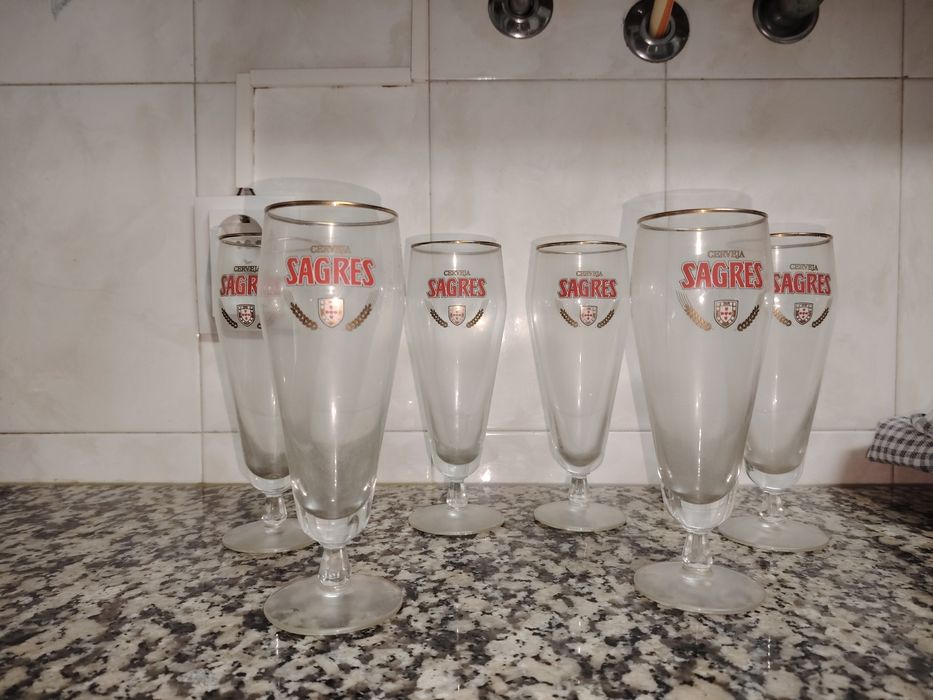 Conjunto de 6 copos sagres Vintage