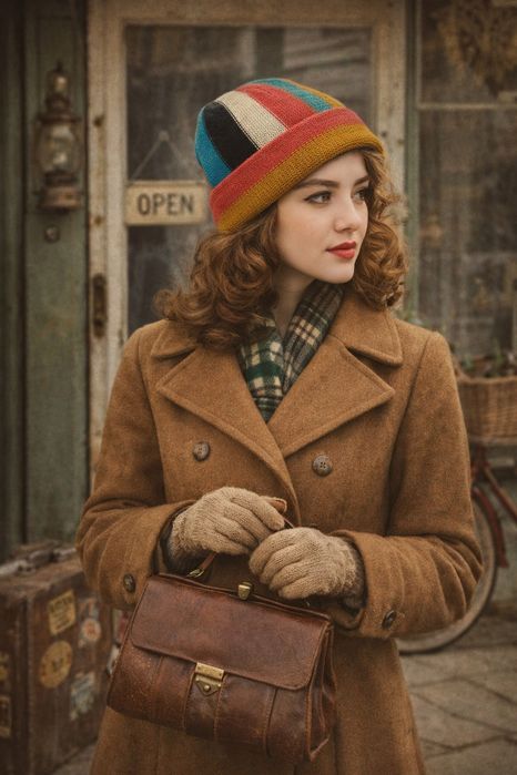 Вінтажна шапка зима