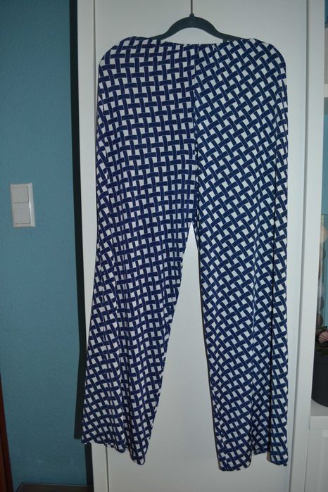 Spodnie szerokie dzwony M L 38 40 krata stone age