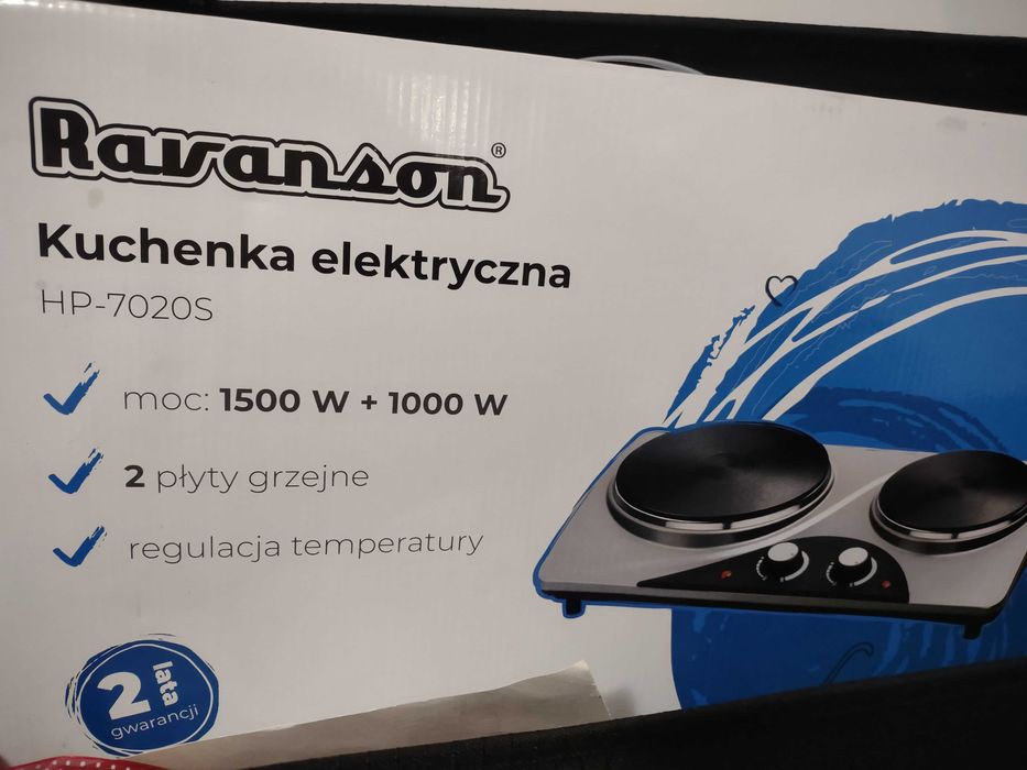 Kuchenka elektryczna 2 palniki 1500w + 1000w