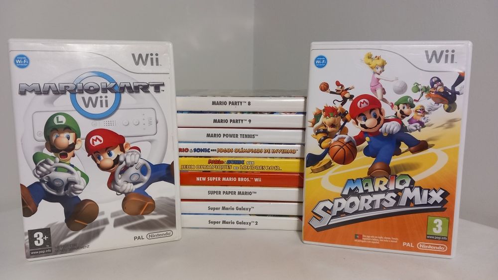 Jogos wii, mario kart, just dance, new super mario bros