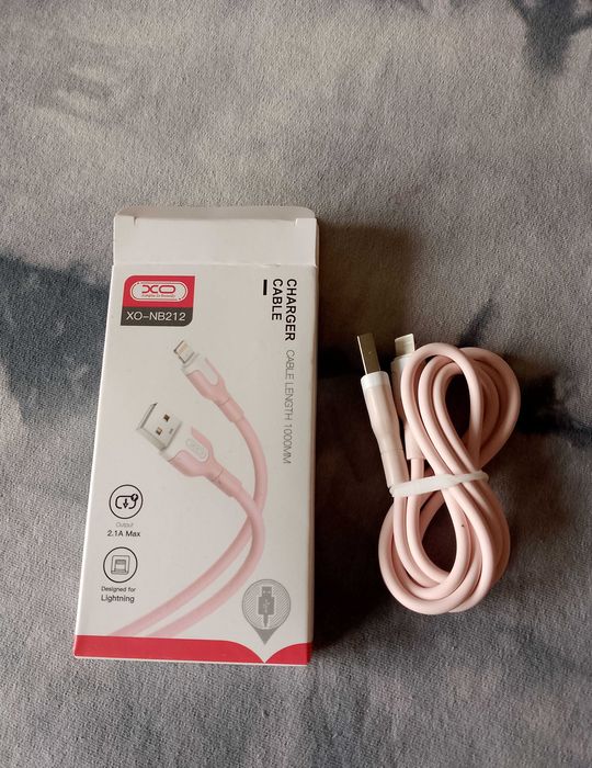 Kabel USB do iPhone różowy 1 m