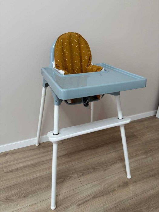 IKEA ANTILOP стільчик для годування + підніжка+подушка з чохлом 3 види