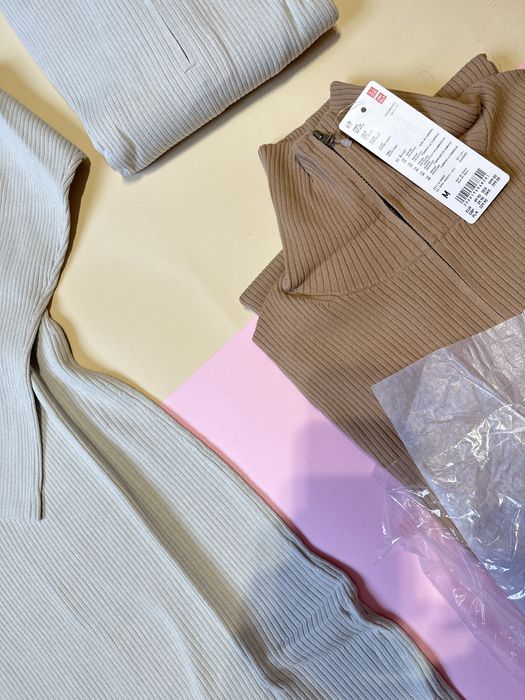 (S, М, L) Довга сукня в рубчик uniqlo half-zip knit dress