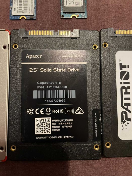 SSD SATA 3 розмір "2.5" NVMe m2 2280 і m2 sata 2280 обєми 1TB 1000GB