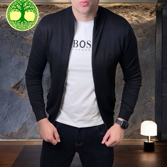 NEW Зіпка Boss кофта на блискавці M,L,XL,2XL,3XL чорна/коричнева КИЇВ