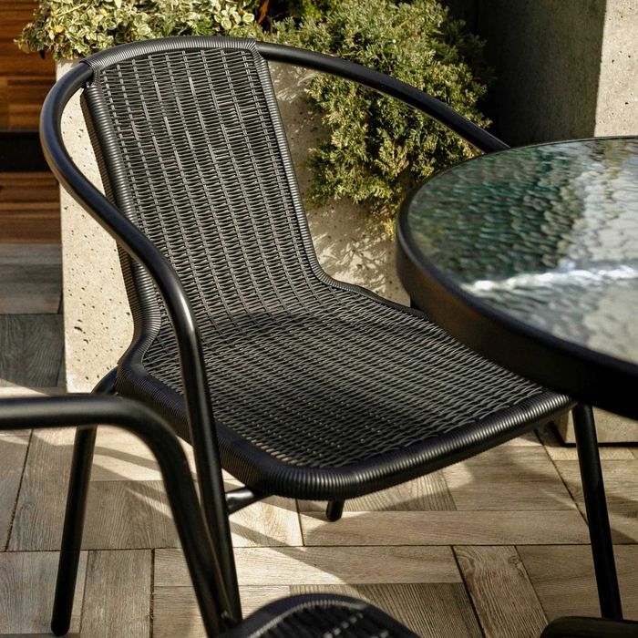 Комплект набір садових меблів ротанг зі скляним столиком, набор мебели