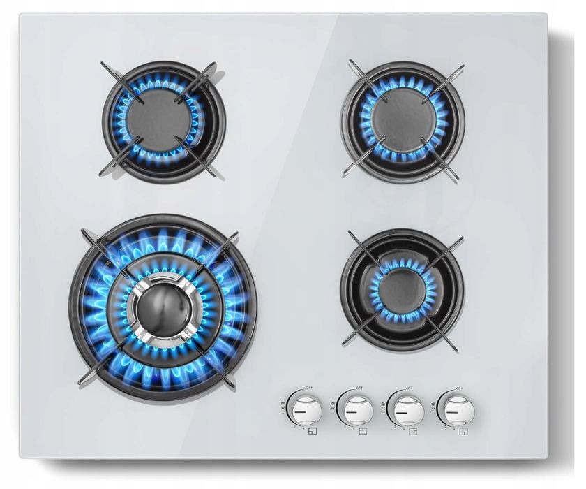 Płyta Gazowa Z 4 Palnikami, Biała, Topstrong Szklana Uszkodzony