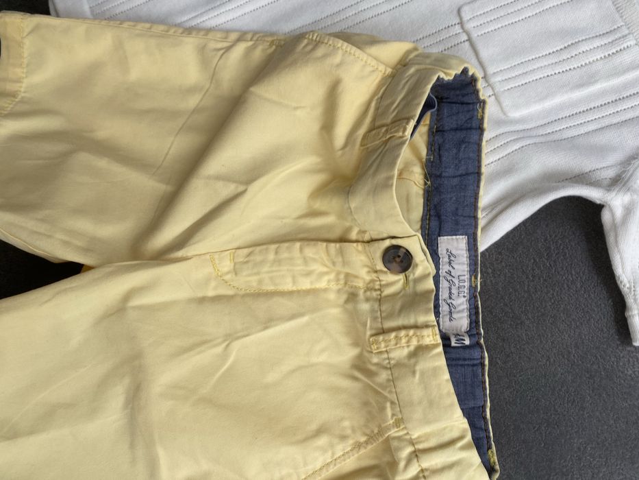 Tshirt dzianinowy + spodenki H&M bawełna 128 cm - stan idealny