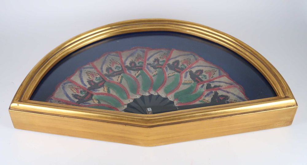 Moldura em madeira dourada com Leque Tailandês