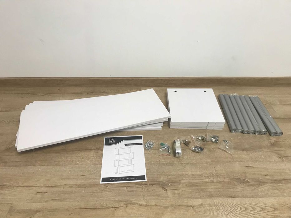 Книжкова шафа HOMCOM S-подібної форми, 5-ярусна,80 x 30 x 145 см, біла