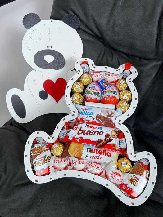 Подарунок на 14 ЛЮТОГО! Бокс з солодощами, смаколиками, шоколадний