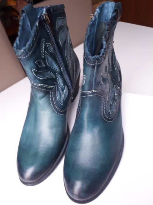 Botki  39 PIKOLINOS nowe niebieskie  PIĘKNE wzór