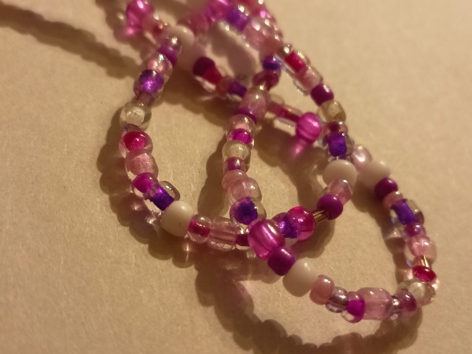 koralikowy różowy naszyjnik aesthetic y2k soft handmade