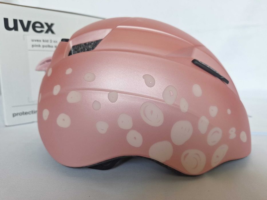 Kask rowerowy dziecięcy Uvex Kid 2 CC Pink Polka Dots XS/S 46-52cm