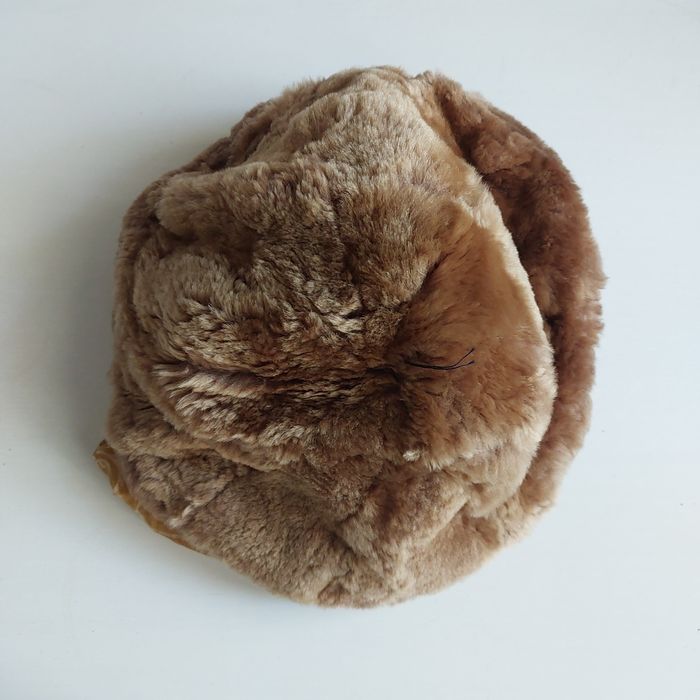 Beret rudy sztuczny kożuch damski