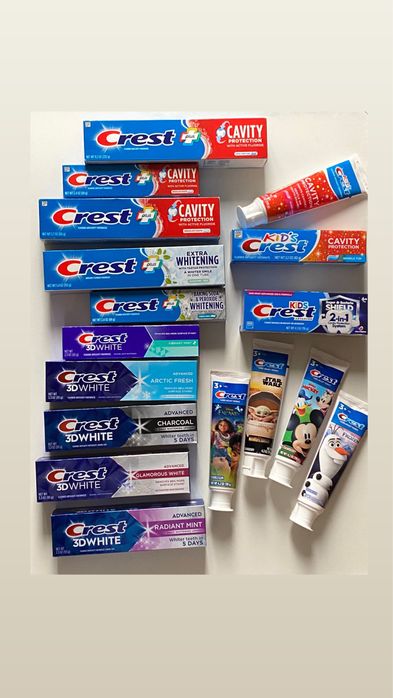 Crest. Зубна паста Крест. Ополіскувач Crest