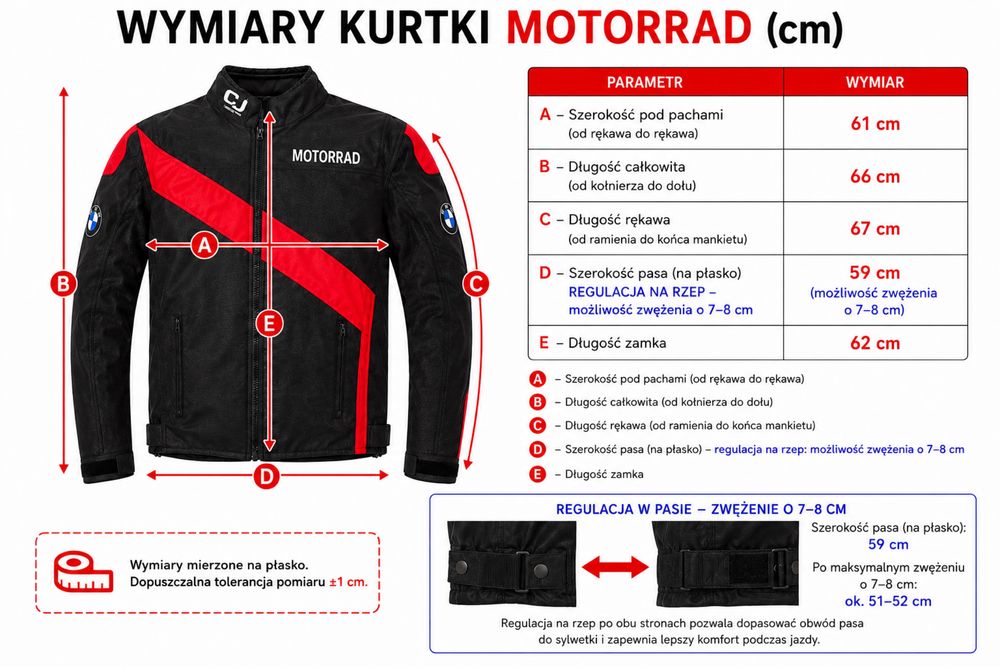 Strój na motor BMW komplet NOWY