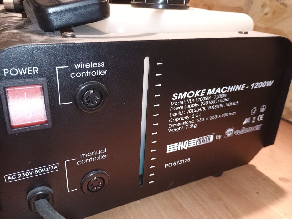 Wytwornica dymu dymiarka HQ Power 1200W + pilot + płyn GRATIS