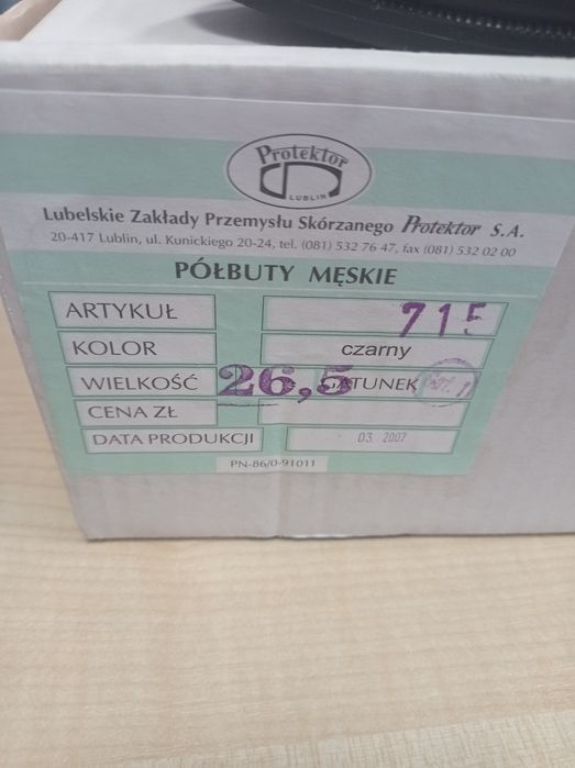 Buty męskie, czarne, skórzane, roz. 41 (26,5 cm) - Protektor