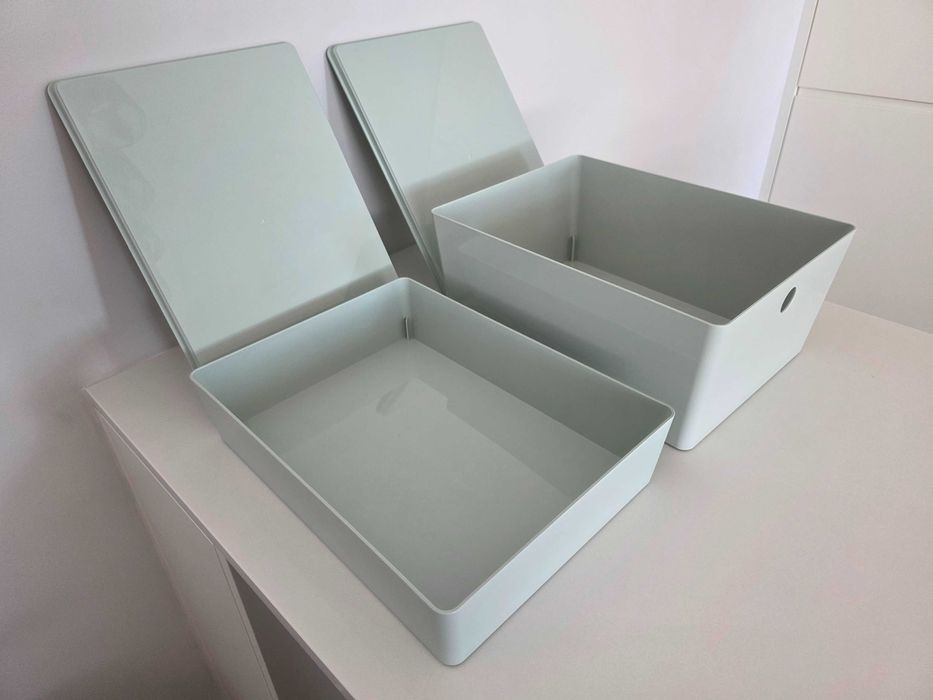 Caixas IKEA KUGGIS Verde Menta c/ Tampas - Excelente Estado