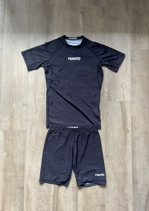 Zestaw sportowy manto rashguard koszulka sportowa i spodenki opinające bjj zapasy grappling