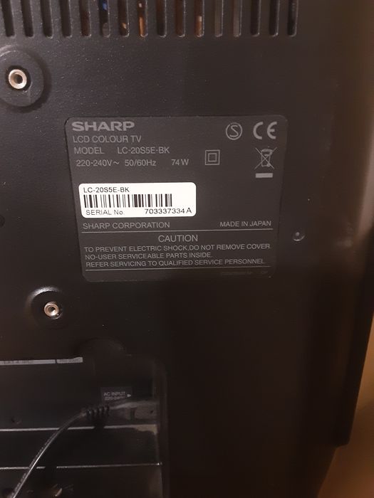 Telewizor Sharp Aqos LC-20S5E-BK-uszkodzony, na części+ dekoder+piloty