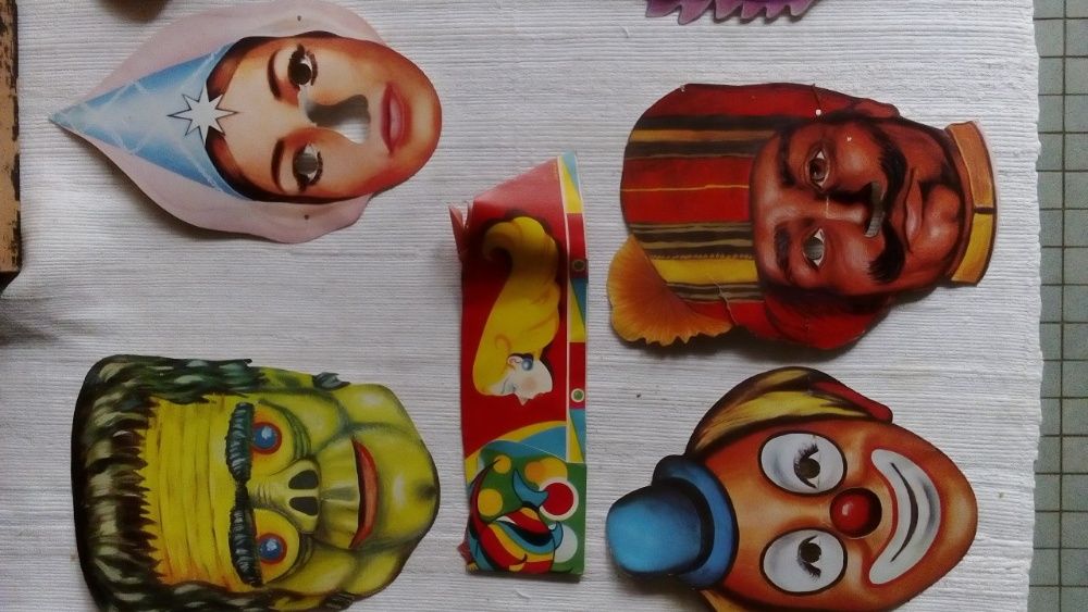 Mascara vintage de teatro e carnaval originais muito antigas 1940/50