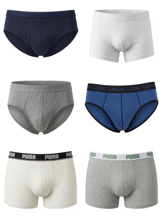 Чоловіча нижня білизна лотом або поштучно: боксери / бріфи / сліпи PUMA (оригінал), Marks & Spencer, Livergy | розмір L-XL / бавовна