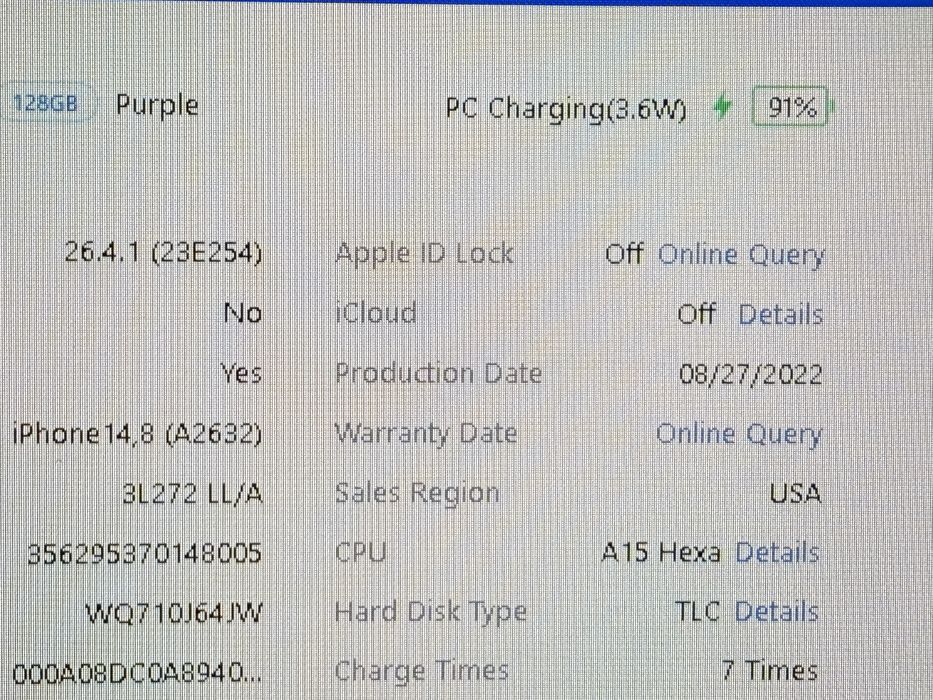 Apple iPhone 14 Plus 128gb purple, neverlock новий гарантія