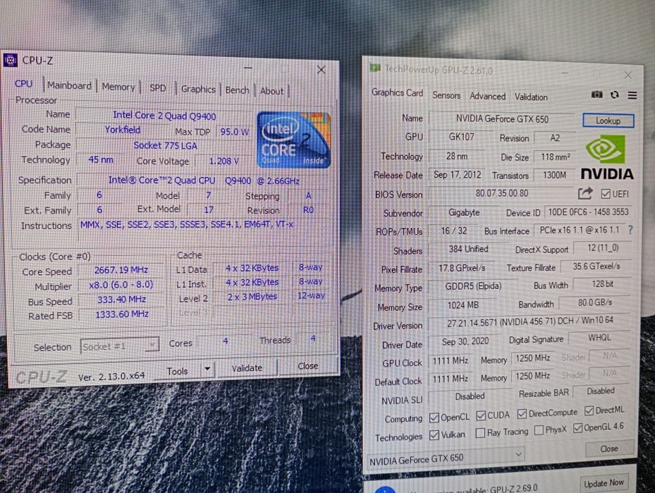 Компьютер Intel Quad Q9400. GTX 650. 8Gb DDDR3 .