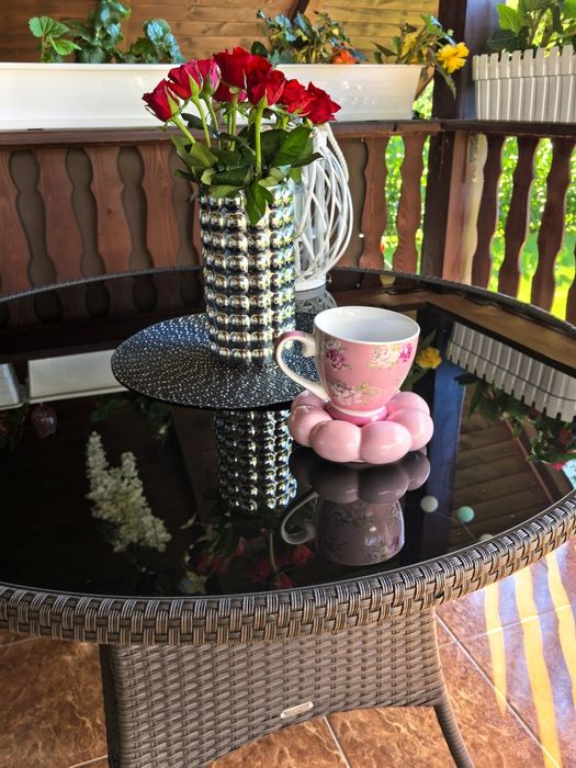 Stół  ogrodowy okrągły duży 105 cm średnica Jutlandia