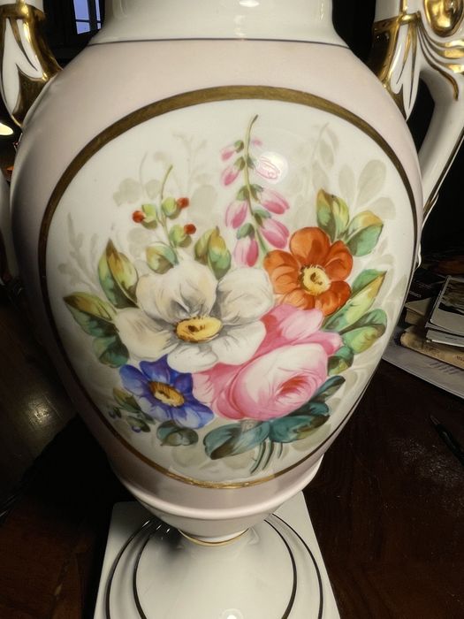 Antigo Pé Candeeiro Vista Alegre Porcelana